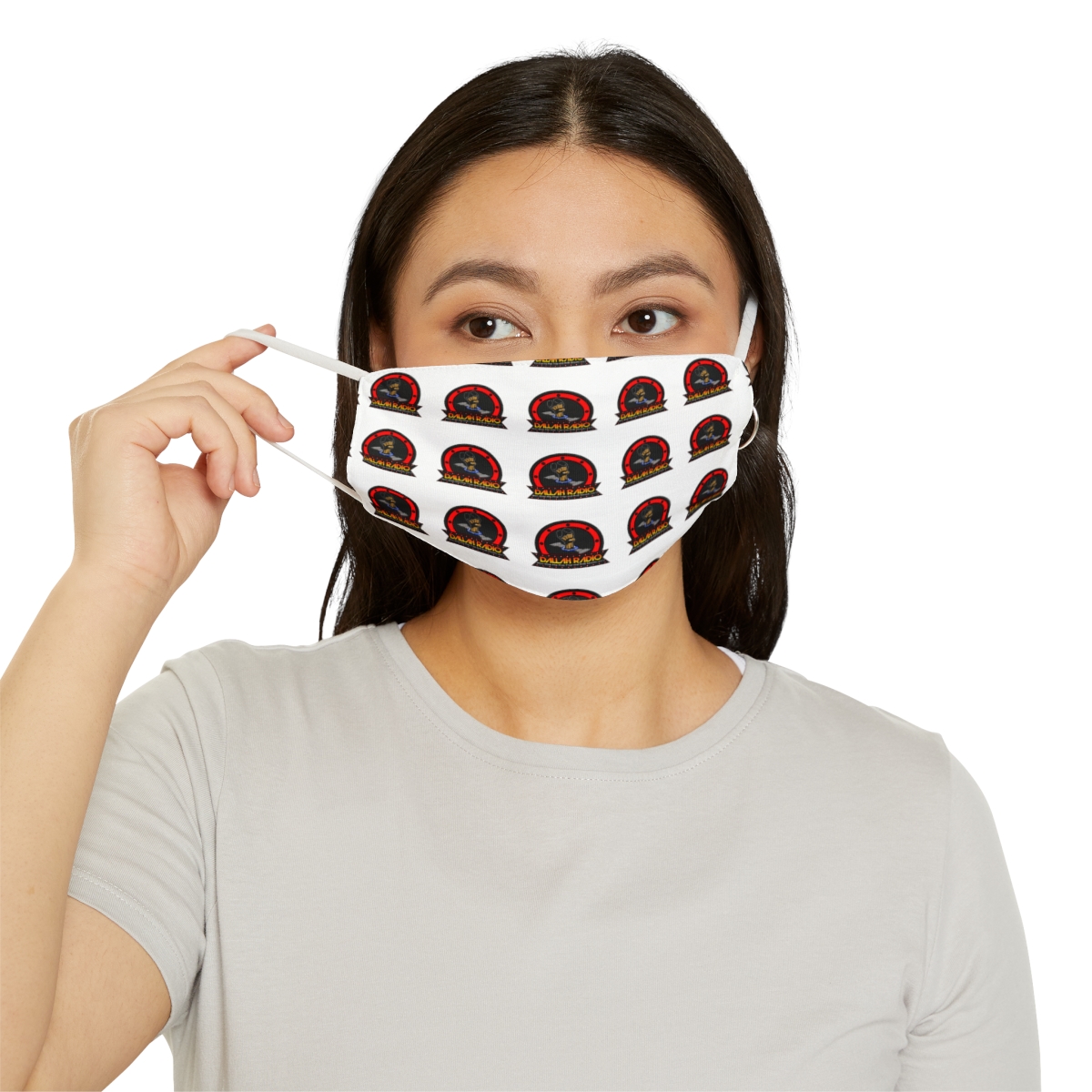 Dallah Radio Snug-Fit White Fabric Face Mask product thumbnail image