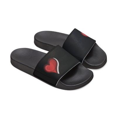 Heart Men's PU Slide Sandals