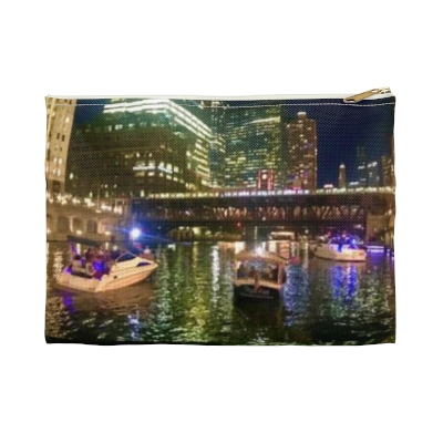 Chicago River Night Accessory Pouch