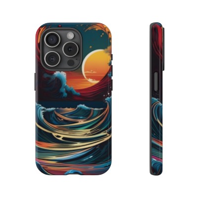 Abstract Ocean Scene Number Two Artwork on a Tough Phone Case