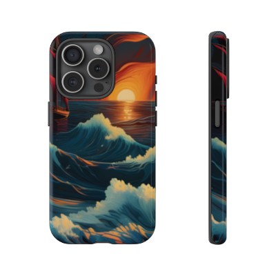 Abstract Ocean Scene Number Three Artwork on a Tough Phone Case