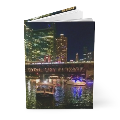 Chicago River Night Hardcover Journal