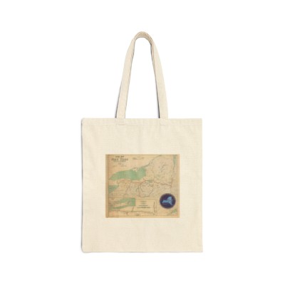 Canal Map Cotton Canvas Tote Bag