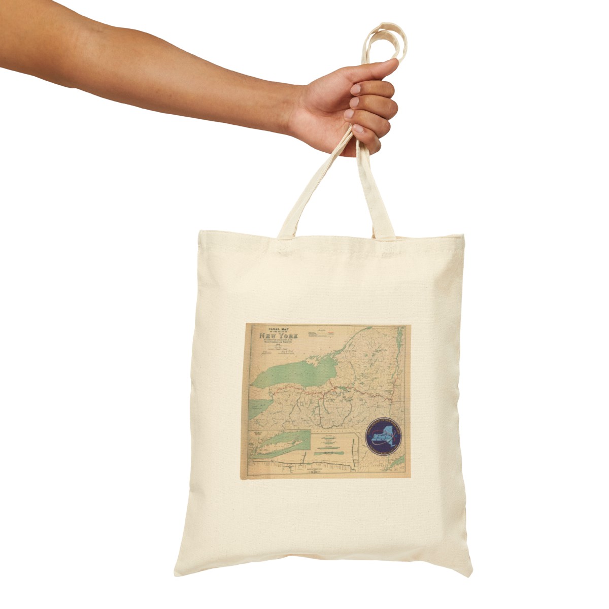 Canal Map Cotton Canvas Tote Bag product thumbnail image