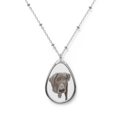 Drake the Lab Dog Oval Necklace