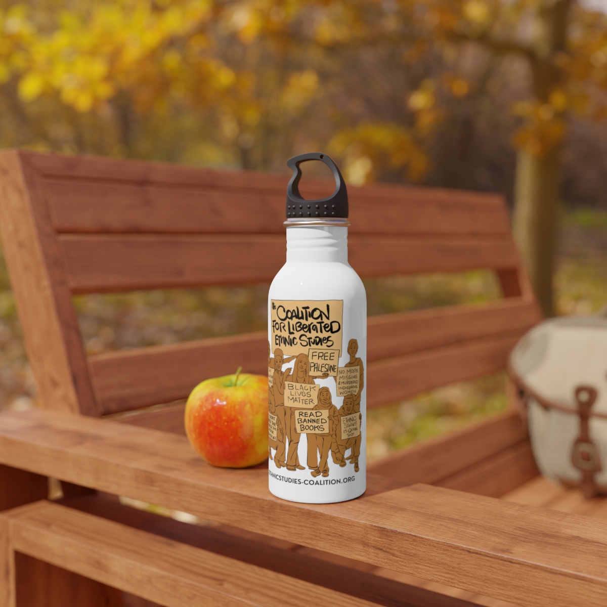Coalition for Liberated Ethnic Studies Stainless Steel Water Bottle in Collaboration with Robert Liu-Trujillo product thumbnail image