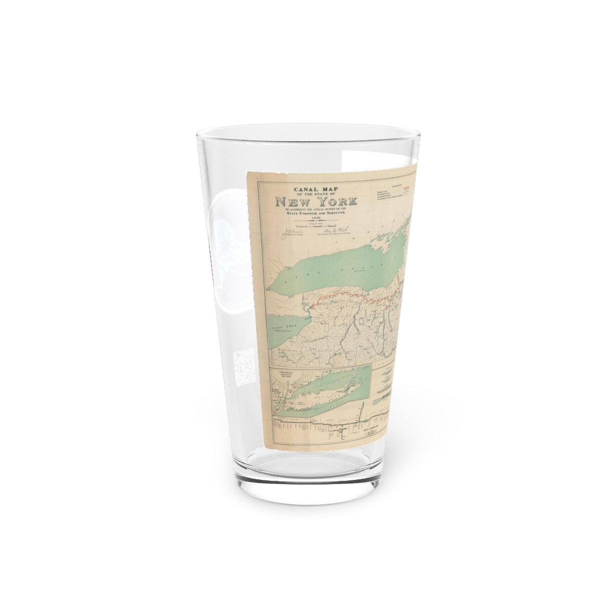 1912 Canal Map Pint Glass, 16oz product thumbnail image
