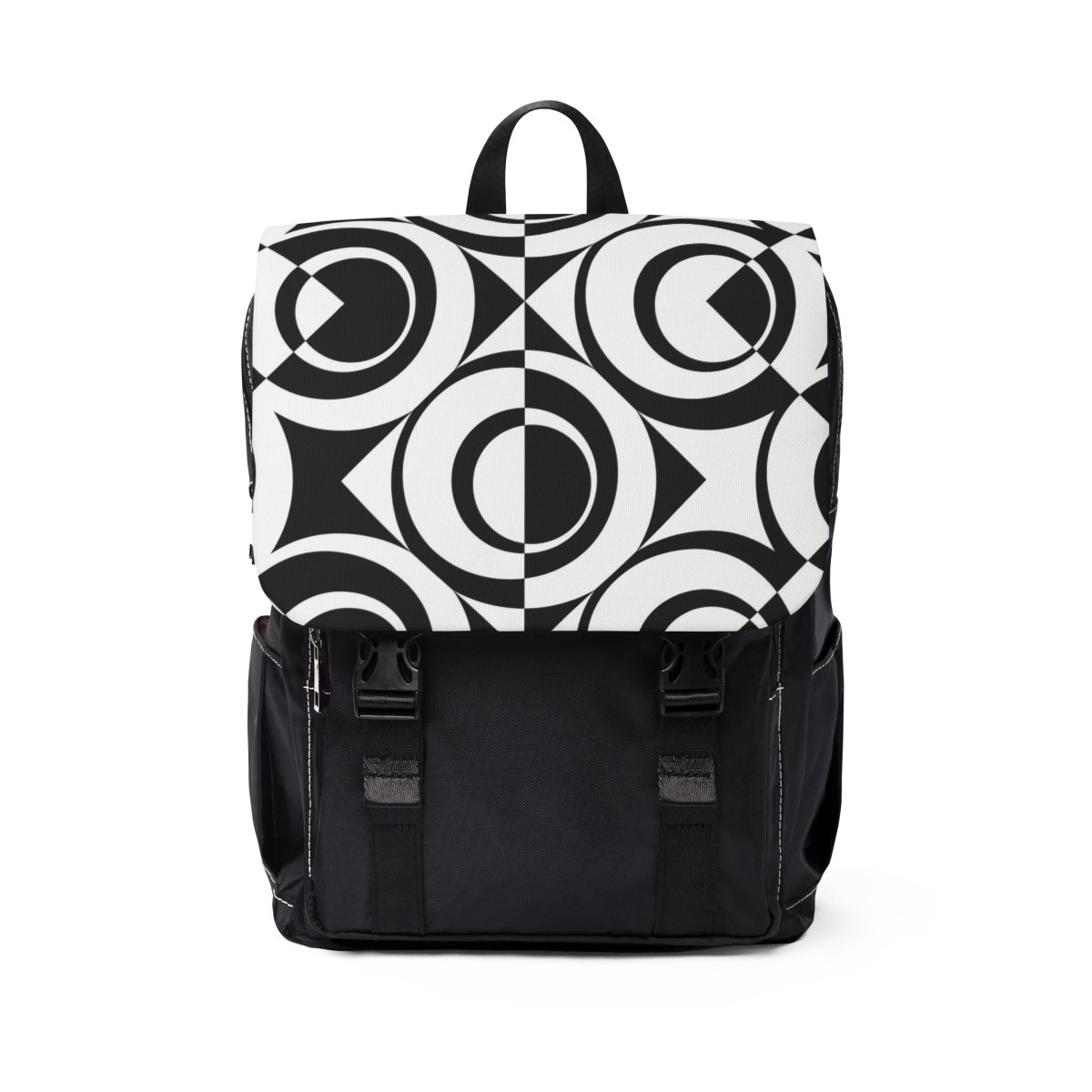 Unisex Backpack Circles Black White product thumbnail image