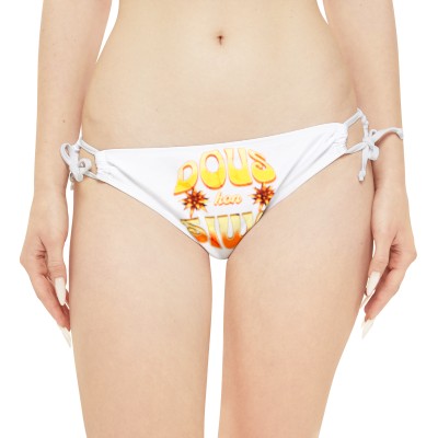 Loop Tie Side Bikini Bottom (AOP) - Dous kon siwo - "yep, sweet like honey"