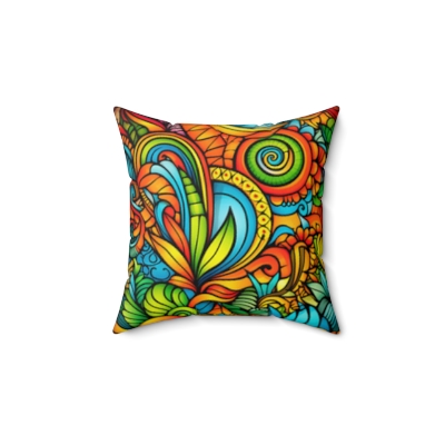 Vibrant, "Color is life" art on a Spun Polyester Square Pillow