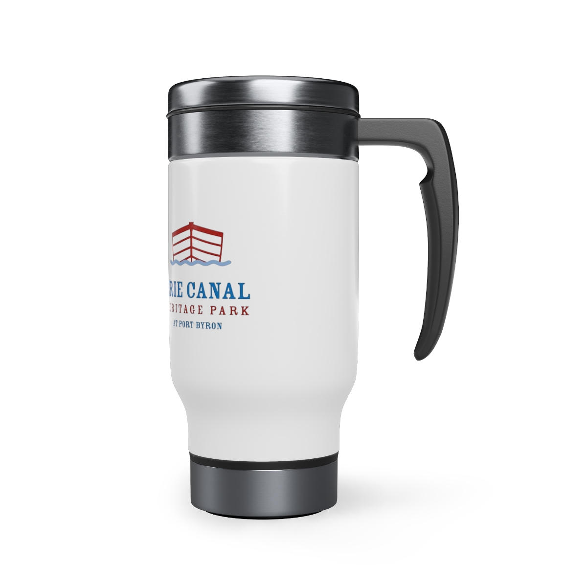 Port Byron Erie Canal Heritage Park logo 14oz. travel mug product thumbnail image