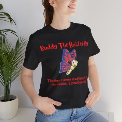 Buddy The Butterfly Unisex Jersey Short Sleeve Tee (Available in Black & White)