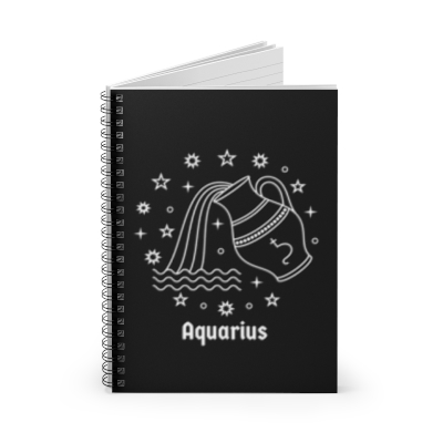 Astrology Zodiac Aquarius Spiral Notebook - Ruled Line