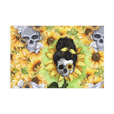 Gift Wrap Papers - Skulls and Sunflowers.