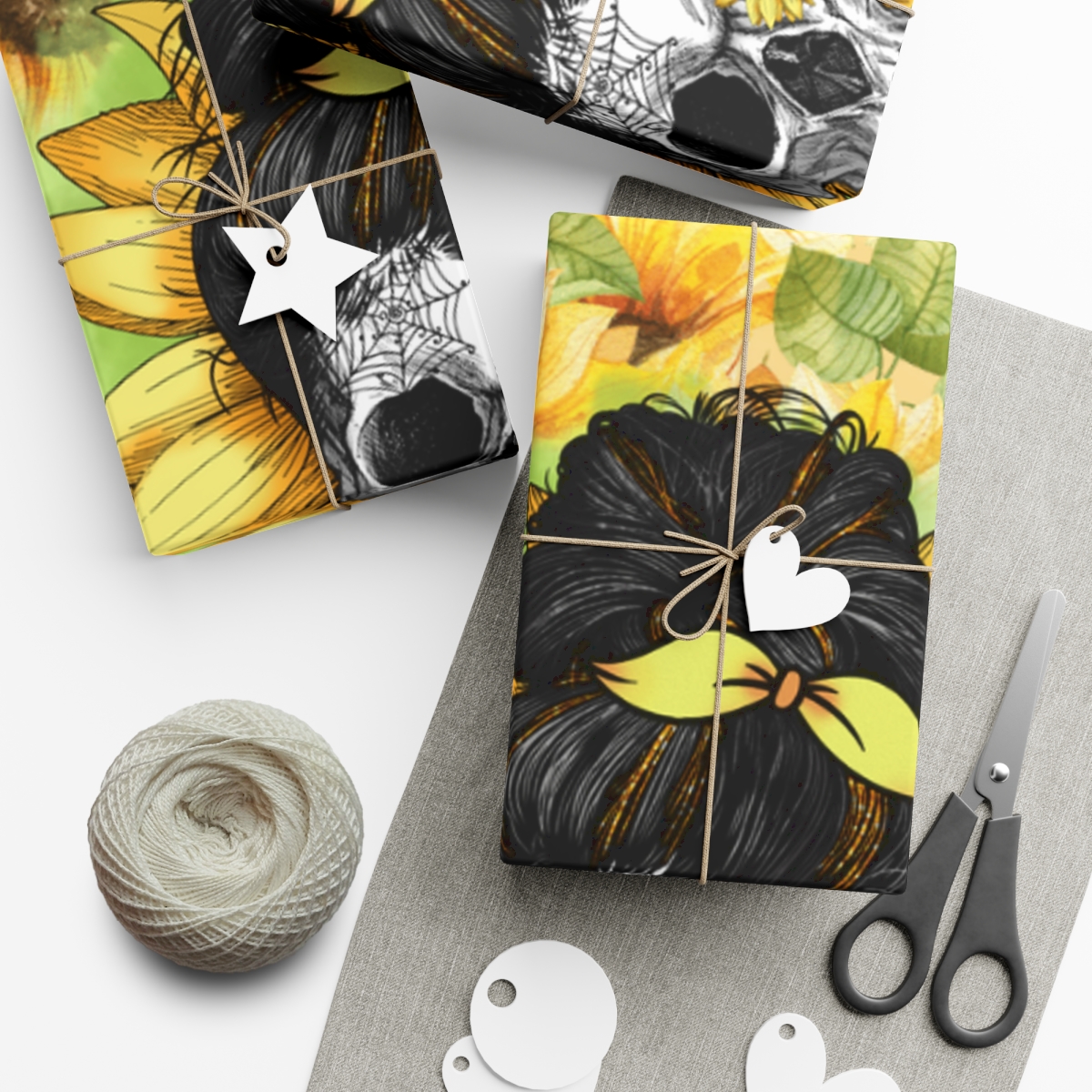 Gift Wrap Papers - Skulls and Sunflowers. product thumbnail image