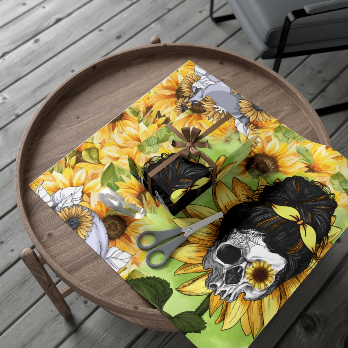 Gift Wrap Papers - Skulls and Sunflowers. product thumbnail image