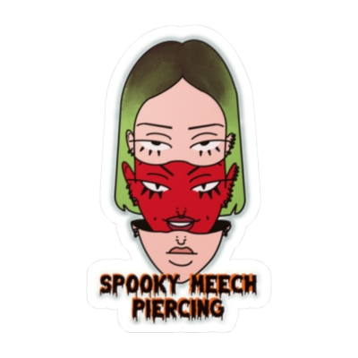 Spooky Meech Piercing kiss cut vinyl sticker
