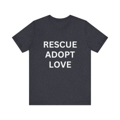 Rescue, Adopt, Love - White Font 