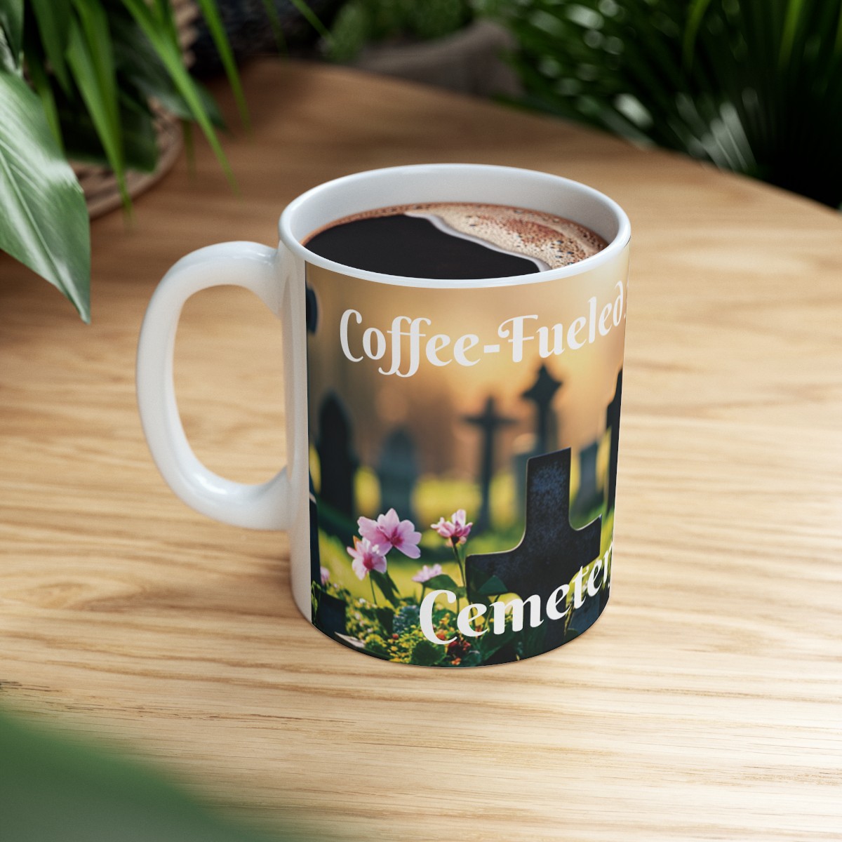 Coffee-Fueled Ancestor Hunt: Cemetery Edition - Ceramic Mug 11oz product thumbnail image