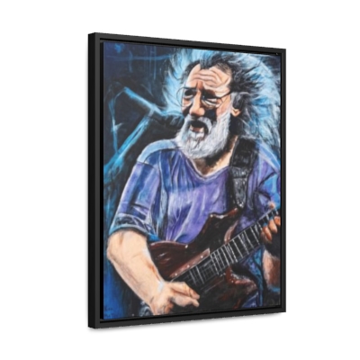 Framed Canvas: Jerry Garcia Artwork by Kira Matos (Wood Frame, Gallery Wrapped 1.25 in)