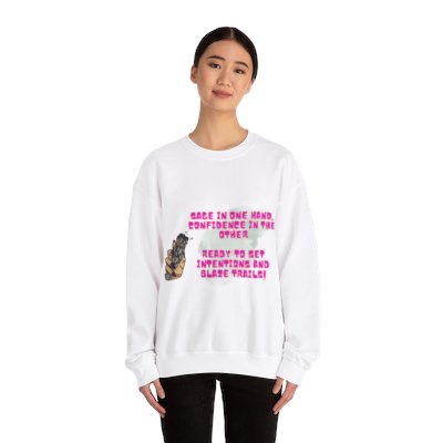 Unisex Heavy Blen™ Crewneck Sweatshirt 'Sage Whisperer' T-shirt Humor Sweatshirt Comfortable Attire Spiritual Vibes, Ritual Laughter Positive Energy Moments