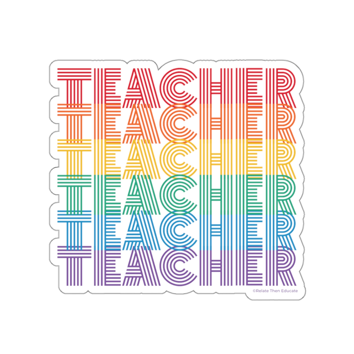 Teacher Retro Repeated Stickers for Teachers product thumbnail image