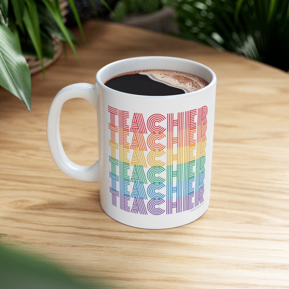 Teacher Retro Repeated - 11oz White Mug for Teachers product thumbnail image