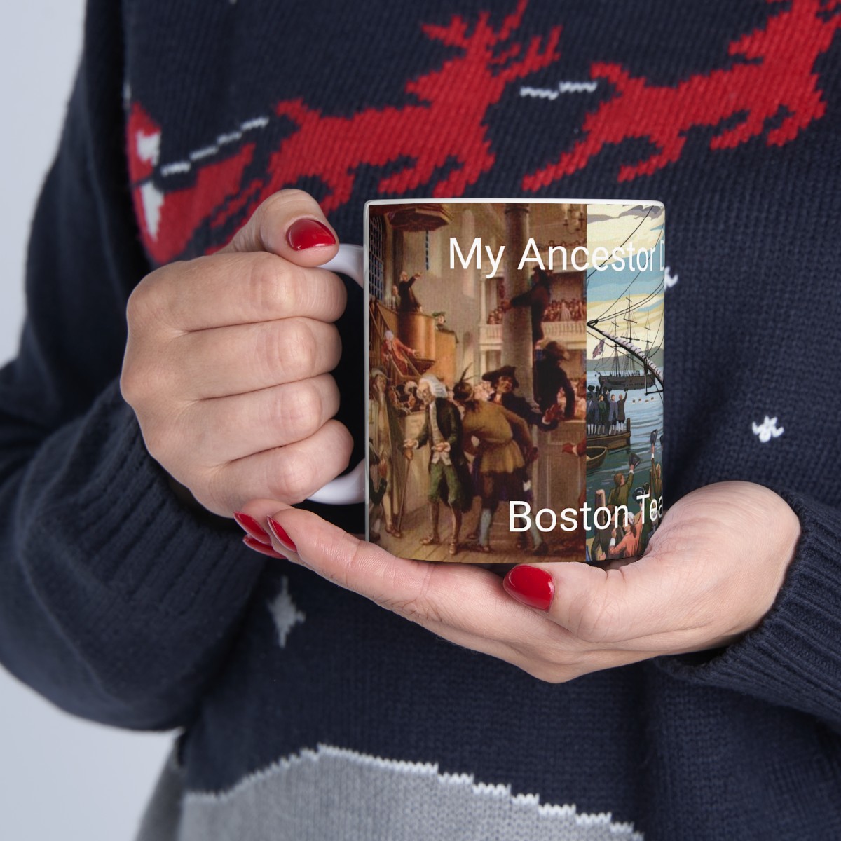 My Ancestor Dumped the Tea! Boston Tea Party Vintage Postcards - Ceramic Mug 11oz product thumbnail image