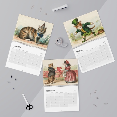 Funny Seasonal Cats Victorian Cat Calendar (2024)