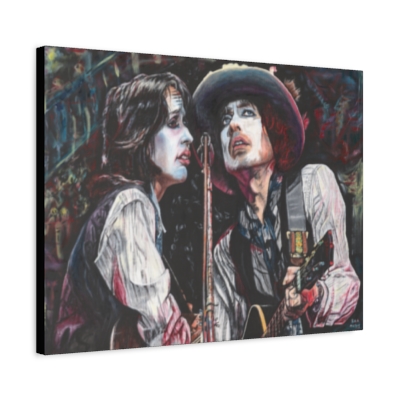 Canvas: Joan Baez and Bob Dylan by Kira Matos, Matte Canvas, Stretched, 1.25"