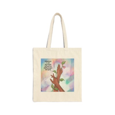 "Whatever I set my hands to" Cotton Canvas Tote Bag