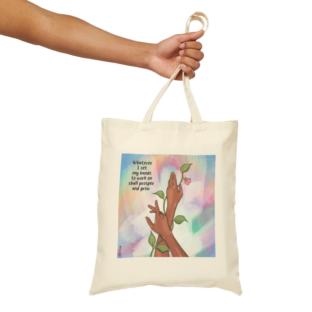 "Whatever I set my hands to" Cotton Canvas Tote Bag product thumbnail image