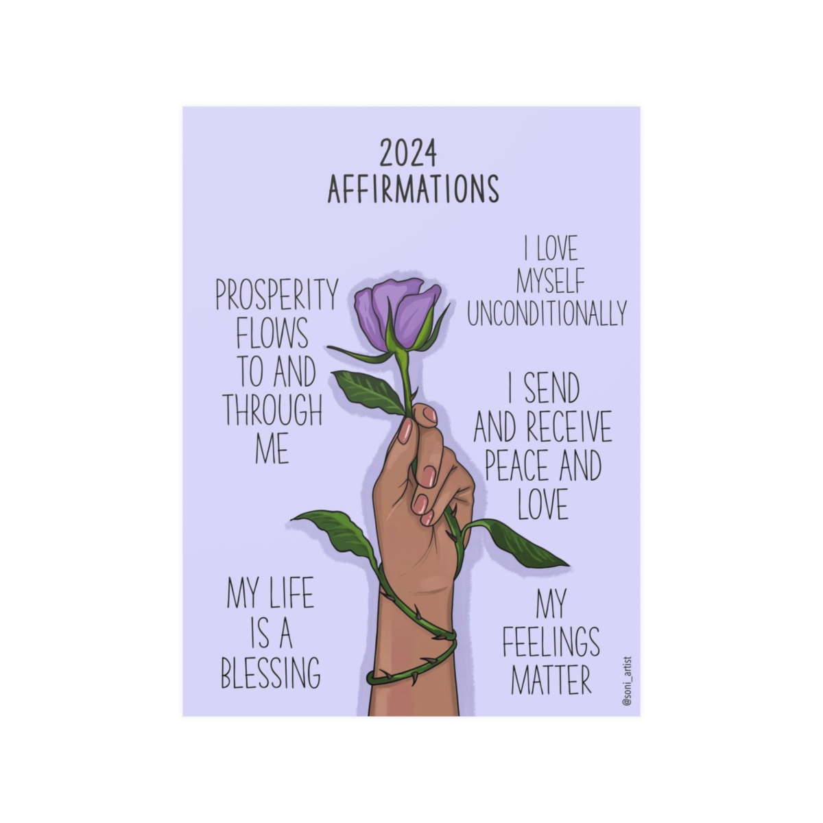 "2024 affirmations" Satin Posters (210gsm) product thumbnail image
