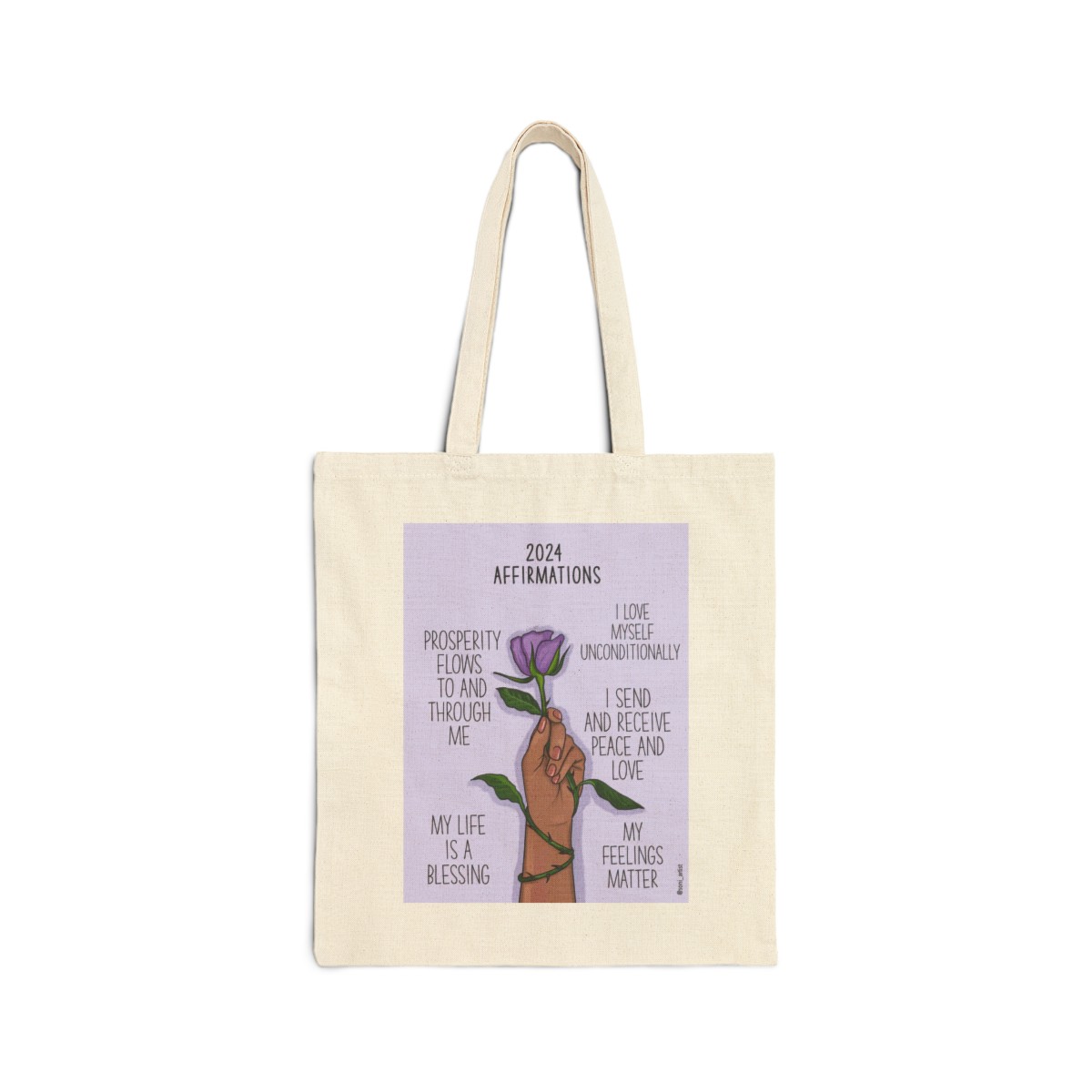 "2024 affirmations" Cotton Canvas Tote Bag product thumbnail image