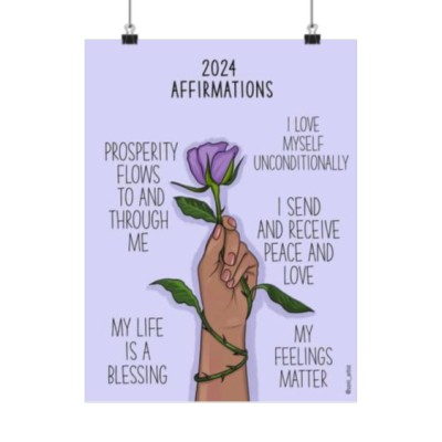 "2024 affirmations" Matte Vertical Posters