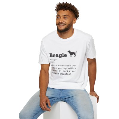 Witty Beagle Definition Shirt: Your Furry Alarm Clock!, Beagle lovers gift, Gifts for Dog lovers, Beagle enthusiast gift | Unisex Softstyle T-Shirt