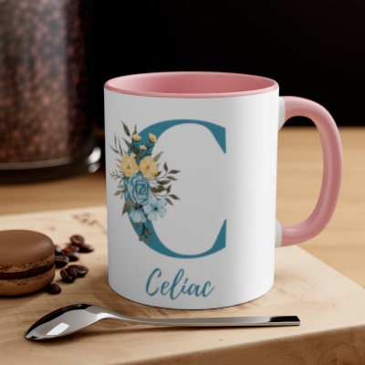 Celiac Floral Accent Coffee Mug, 11oz