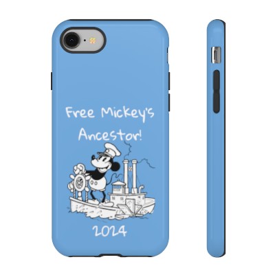 Steamboat Willie - Free Mickey's Ancestor 2024 Durable Phone Protector Case - Steamboat Willie - Funny Genealogy Phone Protector - BLUE