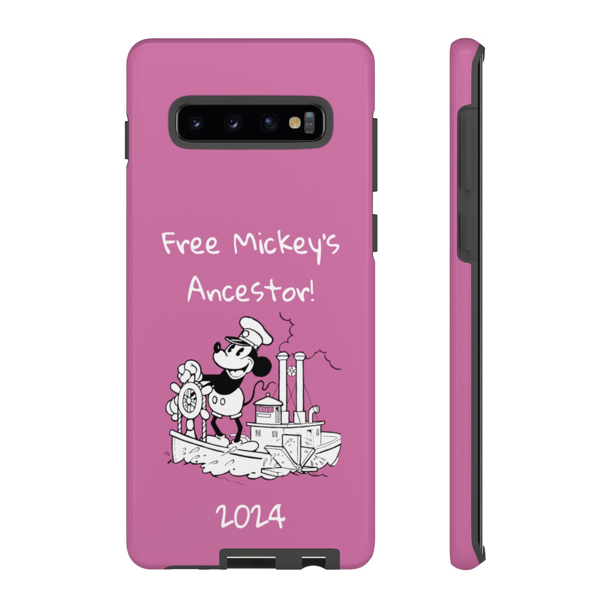 Steamboat Willie - Free Mickey's Ancestor 2024 Durable Phone Protector Case - Steamboat Willie - Funny Genealogy Phone Protector - PINK product thumbnail image