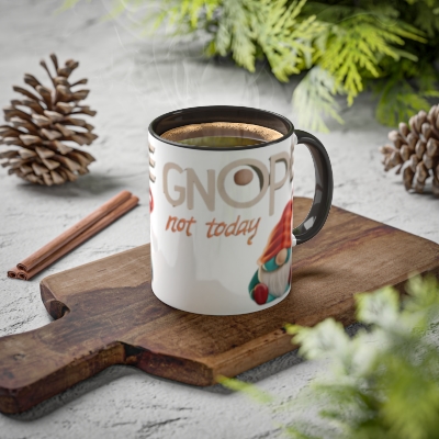 "Gnope Not Today" - Gnome Coffee Mug - 11oz Ceramic Mug in 12 Color Options