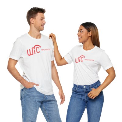 Red WIC logo on White T-shirt