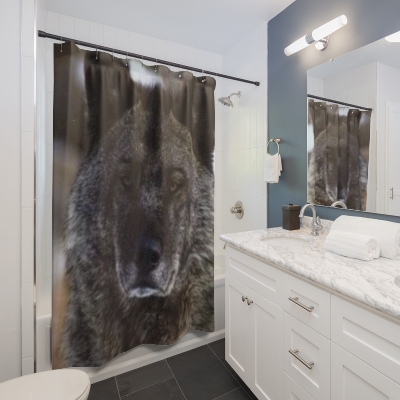 North American Grey Wolf Shower Curtain