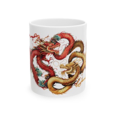 Double Dragon Ceramic Mug 11oz