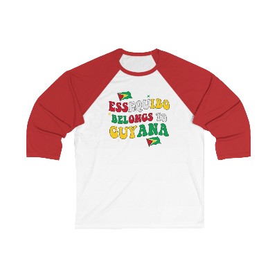 Amazing Patriotic "Essequibo Belongs to Guyana" 3/4 Sleeve Baseball T-Shirt for Male and Female (UNISEX)
