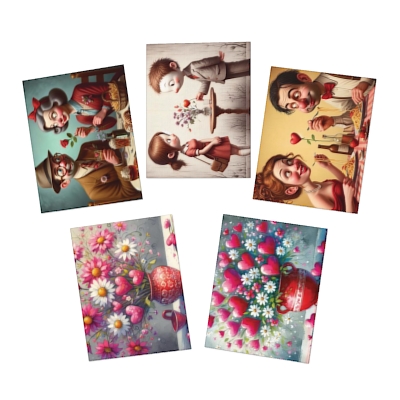 Fun Valentine Collection Multi-Design Greeting Cards (5-Pack)