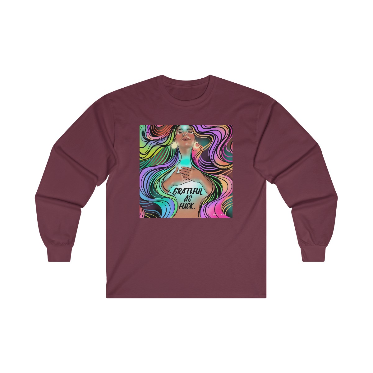 "Grateful af" Ultra Cotton Long Sleeve Tee product thumbnail image