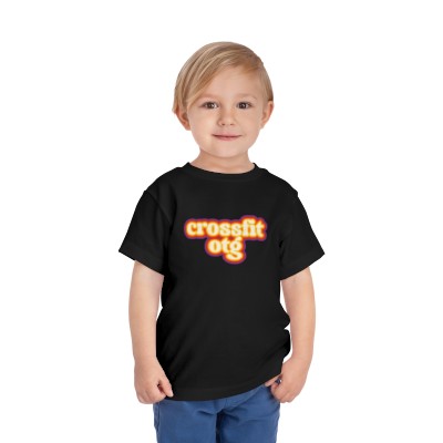 Toddler Short Sleeve Tee - crossfit otg - retro outline design + future fire-breather on back