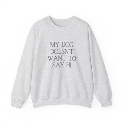 my dog doesn't want to say hi sweatshirt - light colors