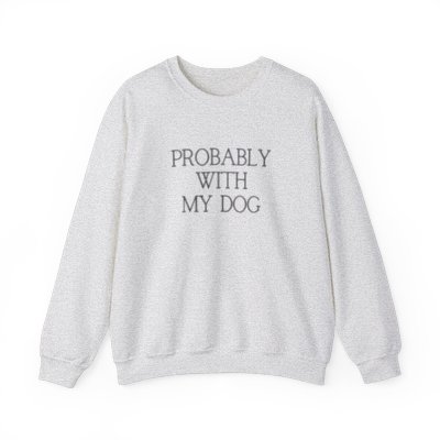 probably with my dog sweatshirt - light colors