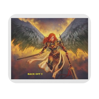 BACK OFF!! Guardian Angel Mouse Pad
